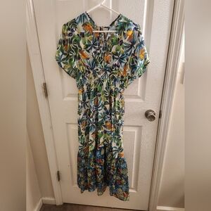 Blue Island Tropical Beach Cover Up. XS